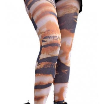Abstract Tiger Printed Tights